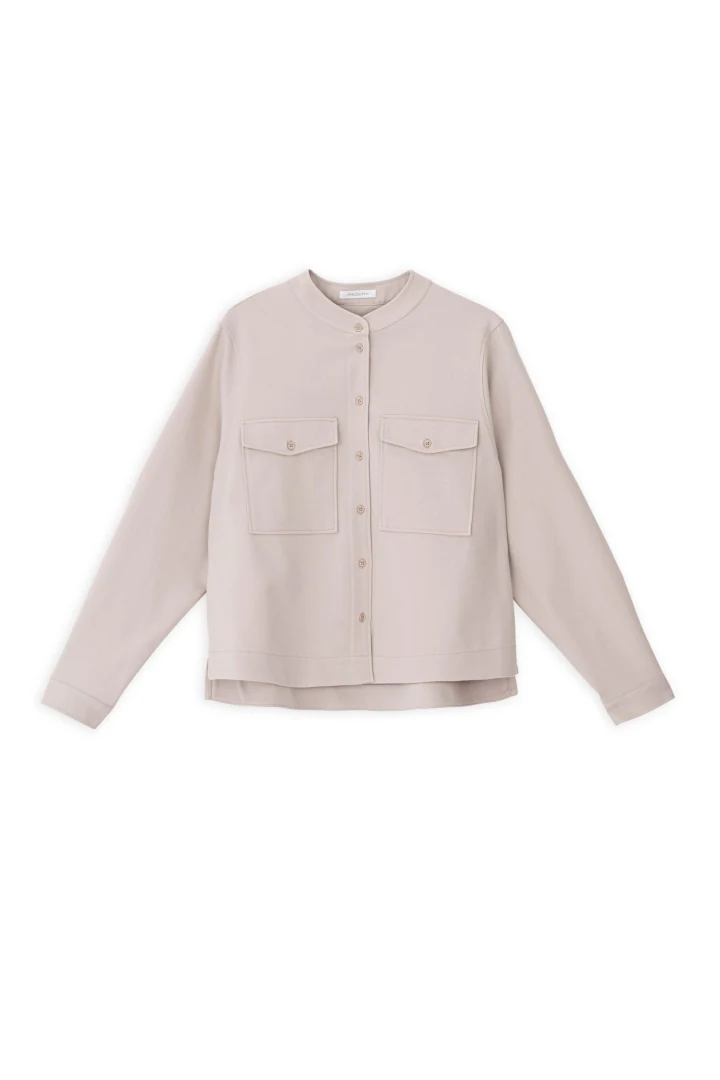 Philosophy Twill T/R Cropped Shirt Cream - Image 3