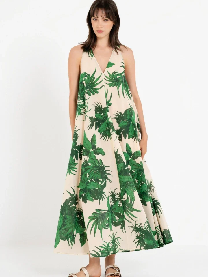 γυναικείο εμπριμέ maxi φόρεμα philosophy sleeveless voile print