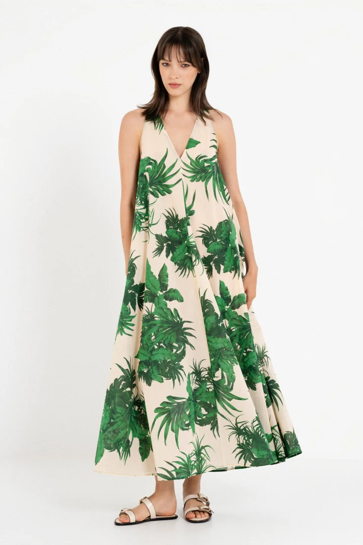 γυναικείο εμπριμέ maxi φόρεμα philosophy sleeveless voile print
