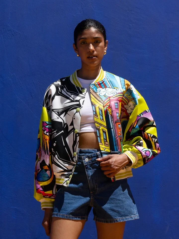 γυναικείο κίτρινο σατέν bomber jacket never on sunday no chill