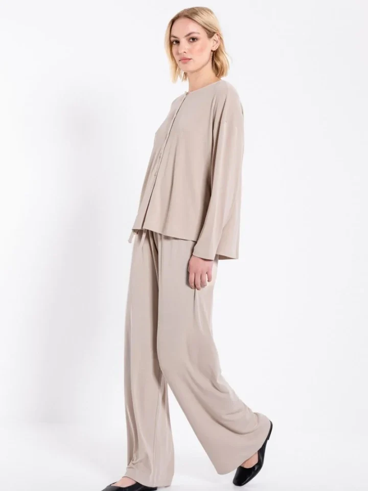 Philosophy Παντελόνι Ribbed Sandwashed Wide Leg