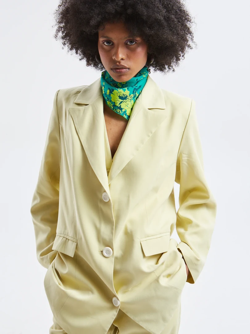 γυναικείο oversized παστέλ κίτρινο σακάκι ananke mireya banana blazer