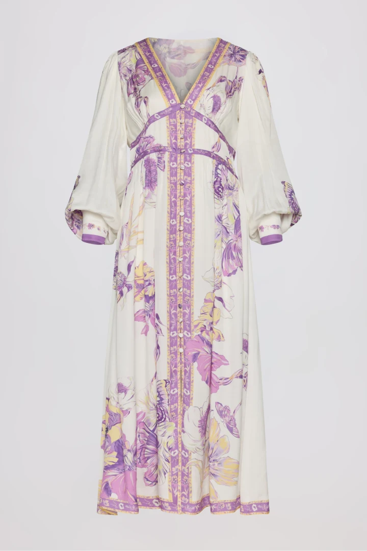 ciel-concept-vasiliki-midi-dress γυναικείο μπλε midi σεμιζιέ φόρεμα ciel concept vasiliki dress με εντυπωσιακό floral print