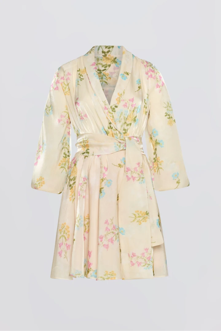 γυναικείο floral mini κρουαζέ φόρεμα ciel concept butter blossom dress