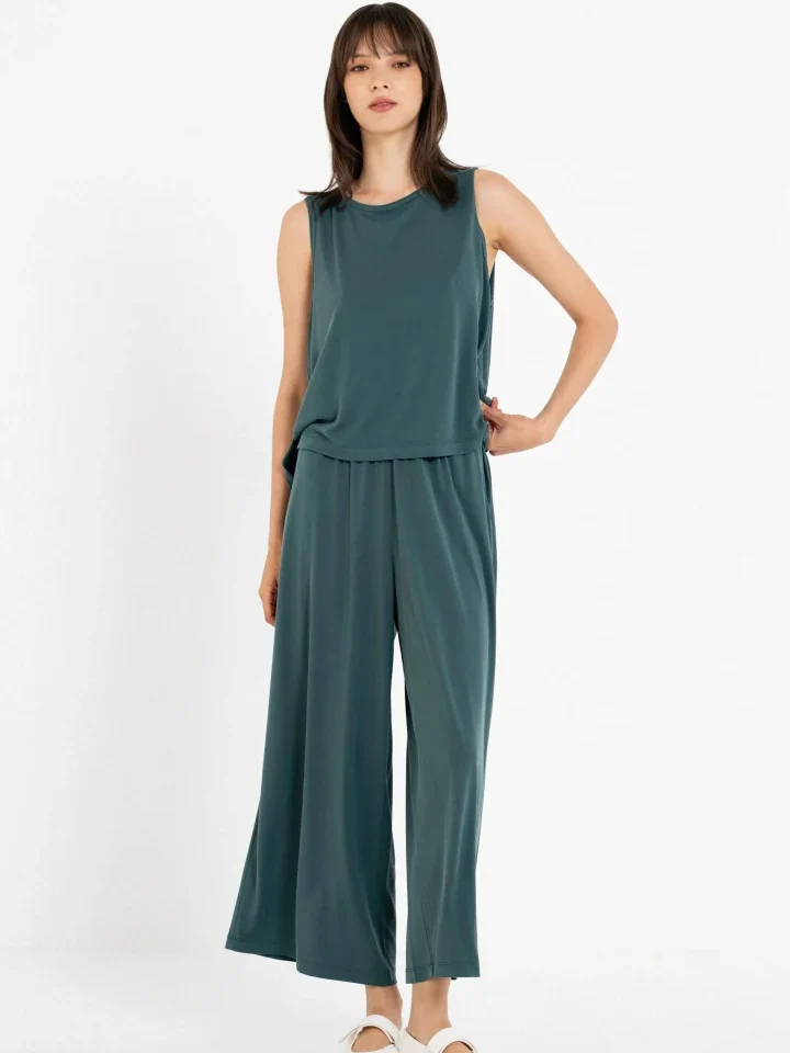 Γυναικεία ψηλόμεση ζιπ κιλότ Philosophy cupro με λάστιχο στη μέση