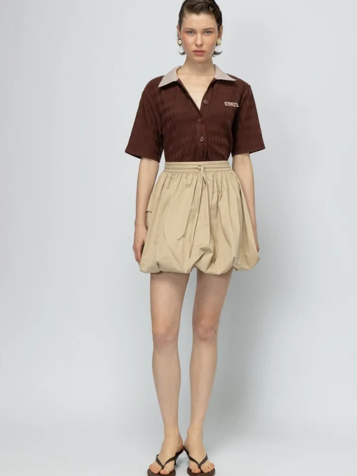 γυναικεία βαμβακερή mini φούστα mallory the label sao paolo σε balloon γραμμή