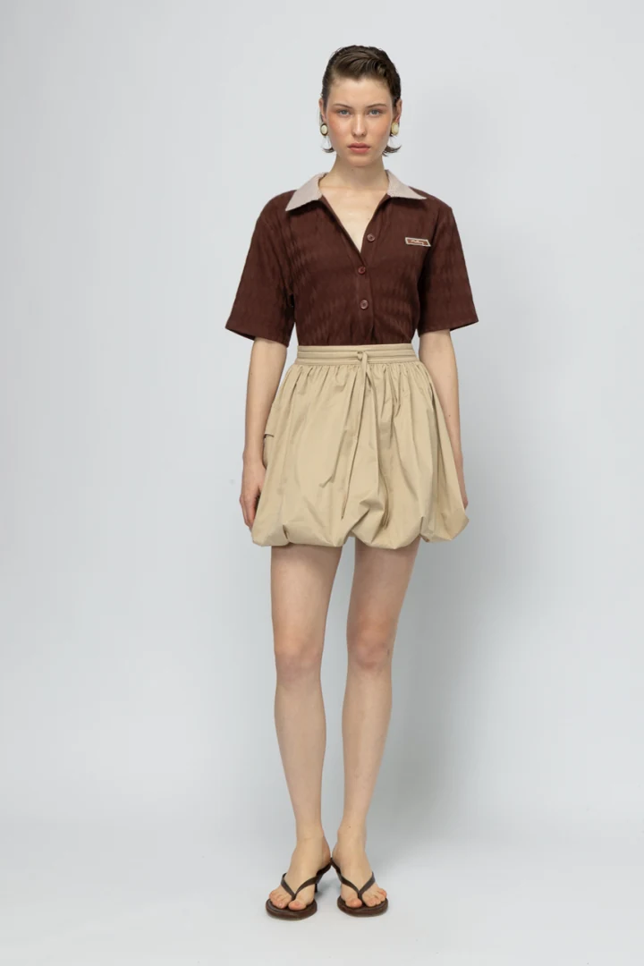 γυναικεία βαμβακερή mini φούστα mallory the label sao paolo σε balloon γραμμή