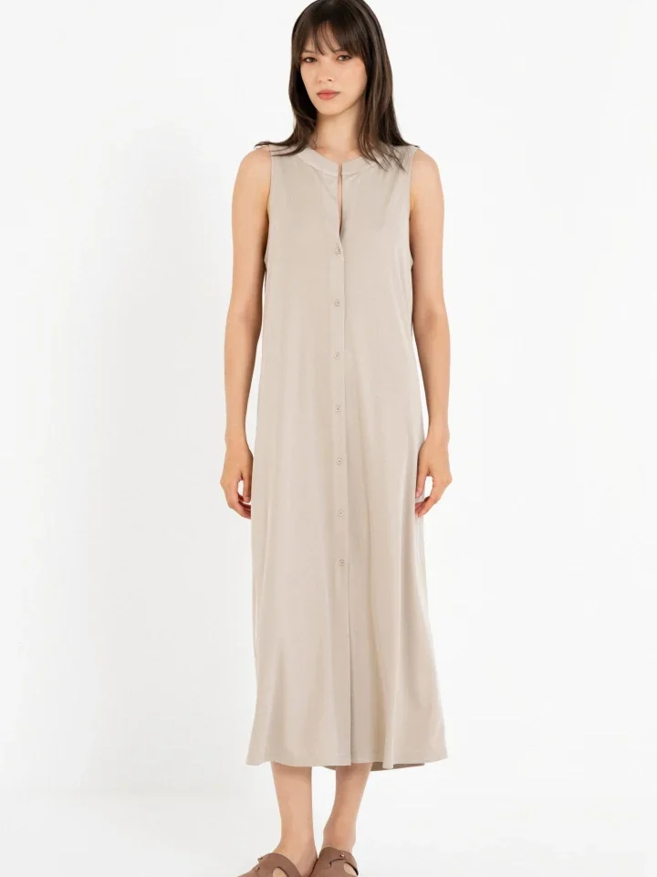 Γυναικείο μακρύ γυναικείο ριμπ φόρεμα Philosophy Neck Rib Halter