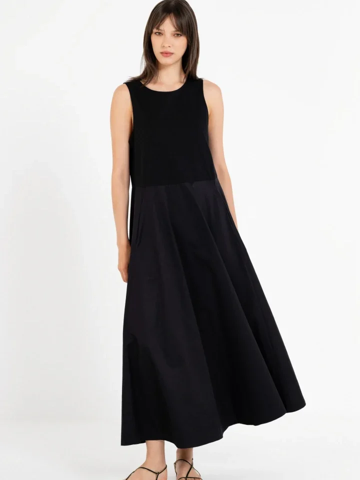 Ολόσωμο αμάνικο γυναικείο φόρεμα Philosophy Maxi Poplin σε χρώμα μαύρο