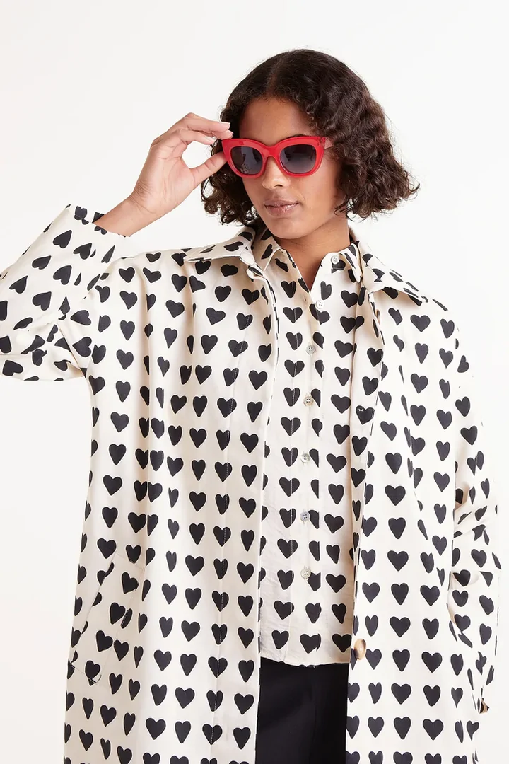 Flowy shirt with heart print - Image 4