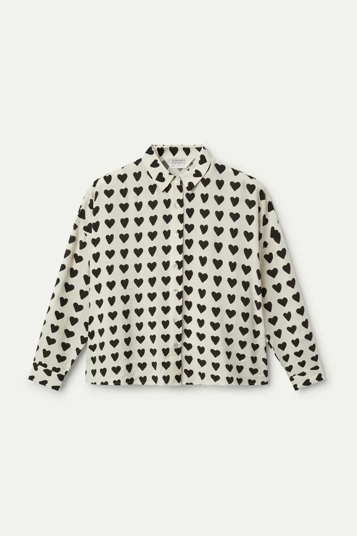 Flowy shirt with heart print - Image 5