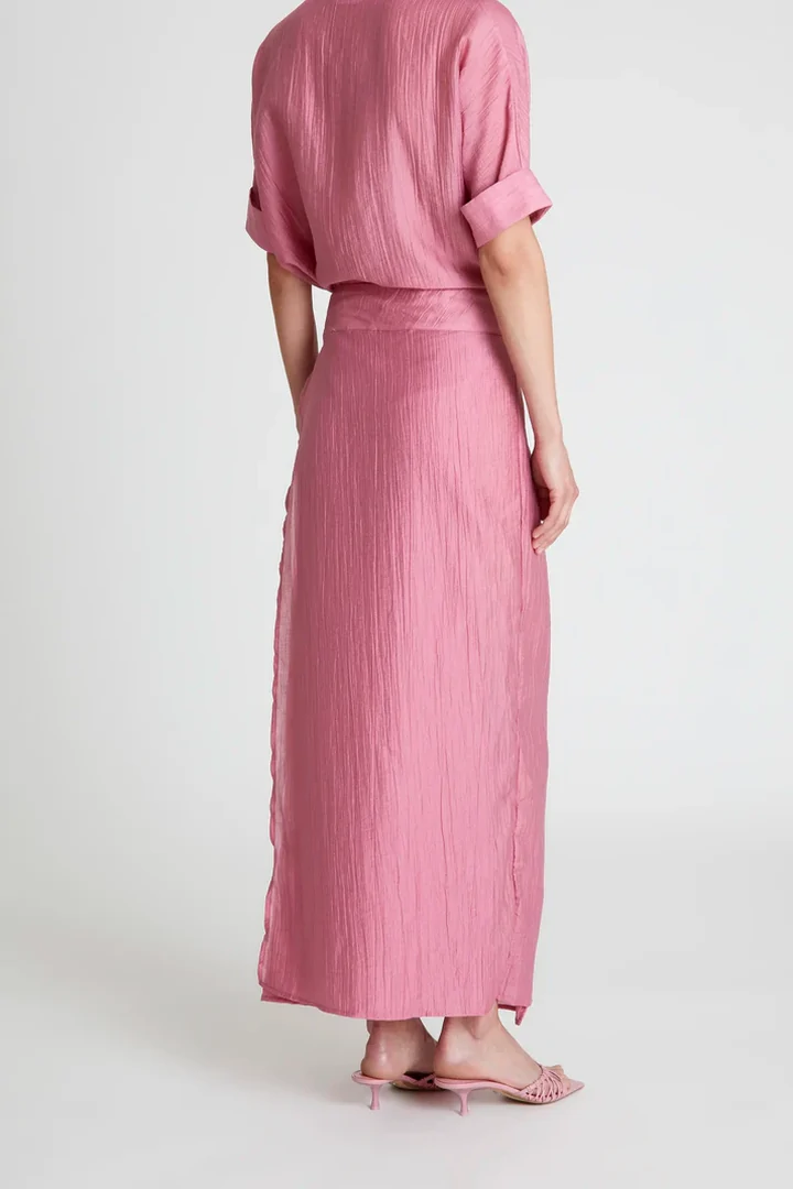 Long pink straight skirt - Image 3