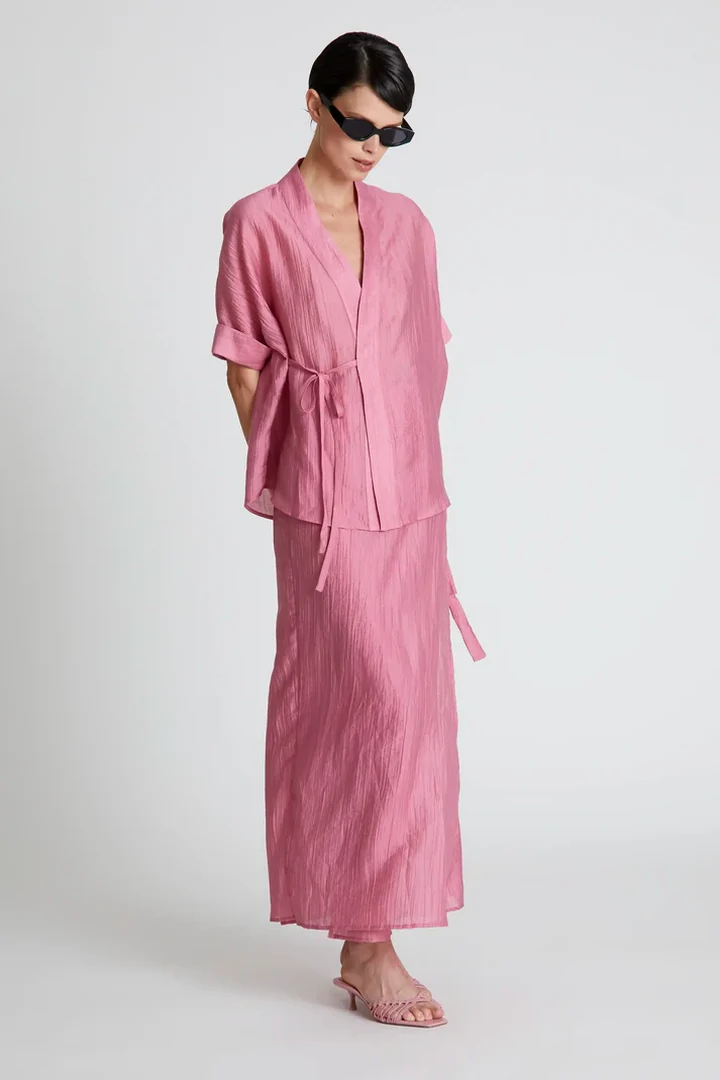 Long pink straight skirt - Image 4