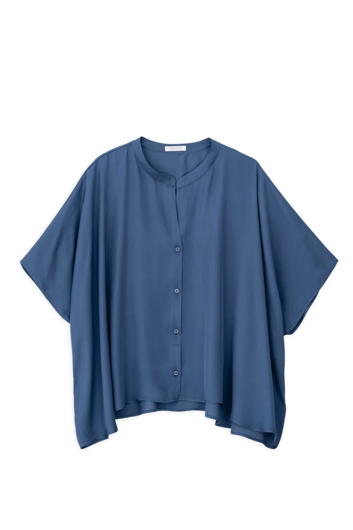 Γυναικείο Philosophy Πουκάμισο Satin Fine Ecovero Oversized σε χρώμα μπλε (blue)