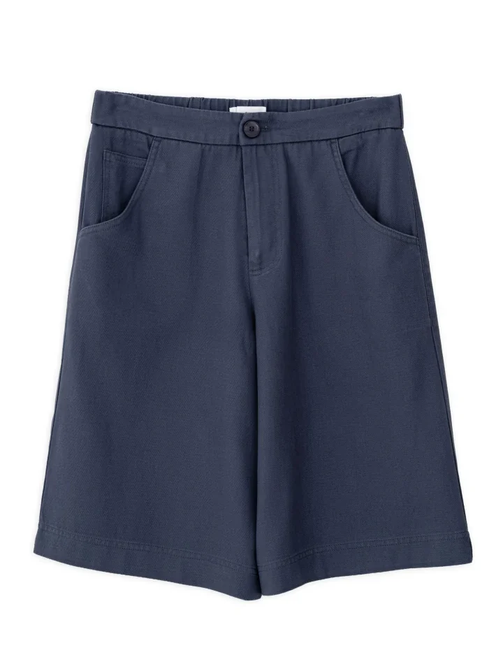 Ψηλόμεσο γυναικείο σορτς Philosophy Twill Linen με κουμπί μπροστά