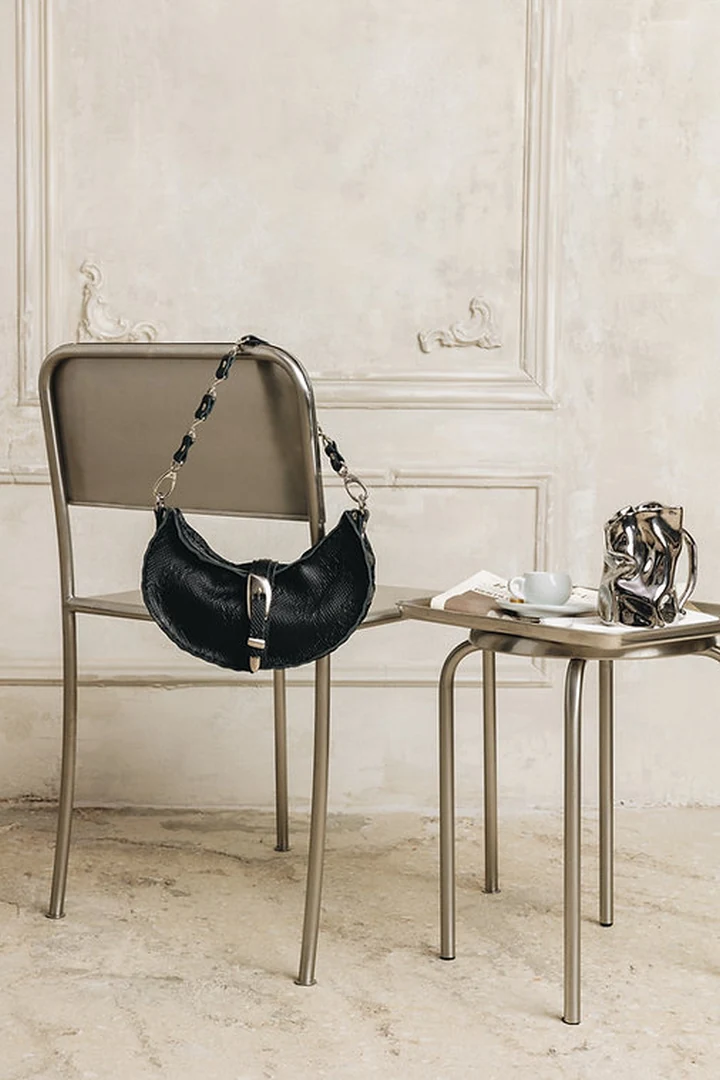 "More than this" shoulder bag, nickel metal - Image 2