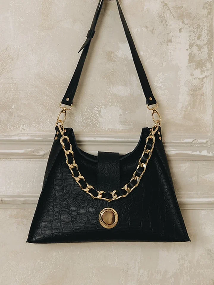 γυναικεία statement τσάντα individual art leather to the wilder μαύρη με το ρυθμιζόμενο δερμάτινο λουρί