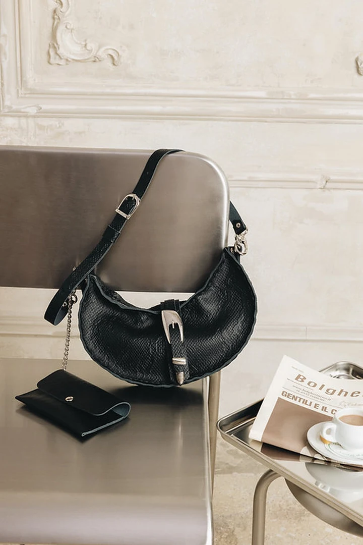"More than this" shoulder bag, nickel metal - Image 3