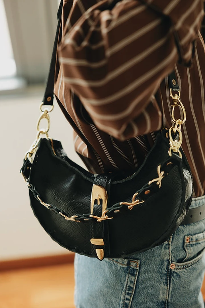 "More than this" shoulder bag, gold metal - Image 8