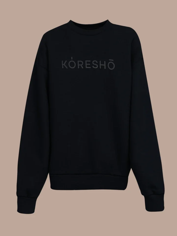 Koresho Raven black puff oversized hoodie