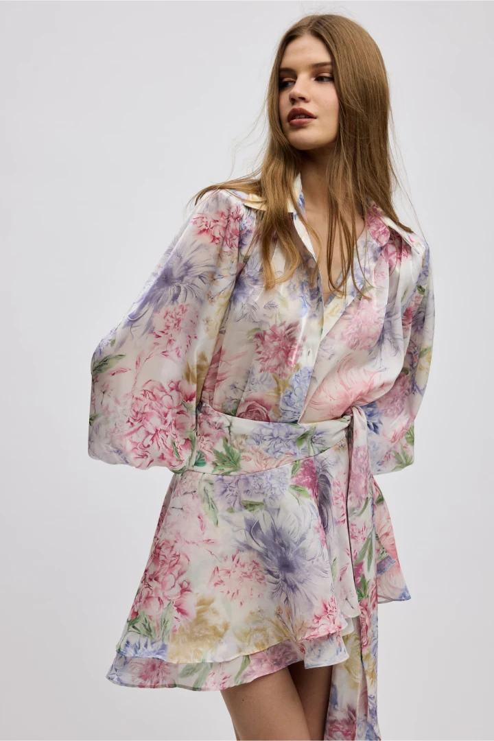 ciel-concept-margot-skirt αέρινη κίνηση και ρευστότητα σε γυναικεία floral καλοκαιρινή φούστα με ατσαλάκωτο ύφασμα από την αποκλειστική συλλογή ss26