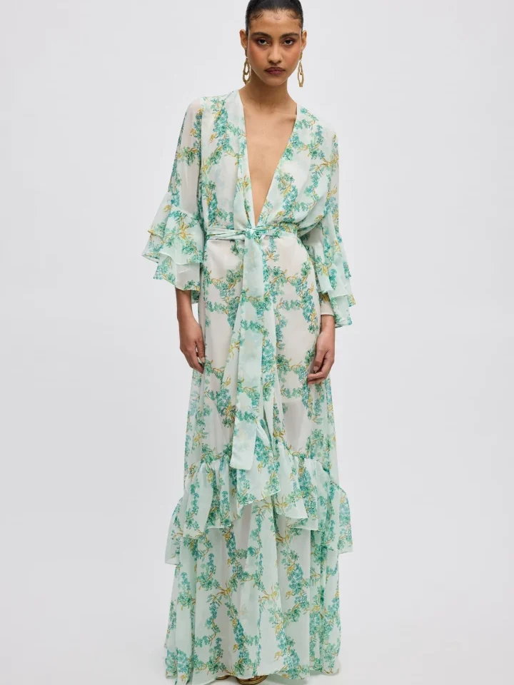 ciel-concept-grace-kimono αέρινο κρουαζέ φόρεμα κιμονό one size με φαρδιά μανίκια και δυναμικό print για statement καλοκαιρινές εμφανίσεις