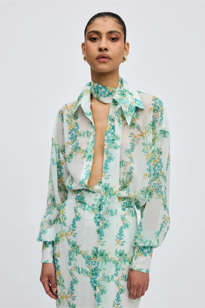 ciel-concept-grace-shirt κομψό γυναικείο πουκάμισο one size με φαρδιά μανίκια από ατσαλάκωτο silky ύφασμα για statement εμφανίσεις