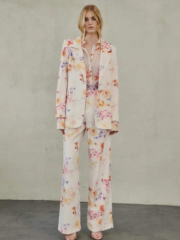 γυναικείο oversized λευκό floral σακάκι villy blazer erya