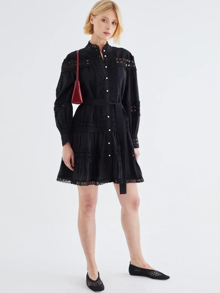 JOVONNA LONDON SHERPA DRESS BLACK