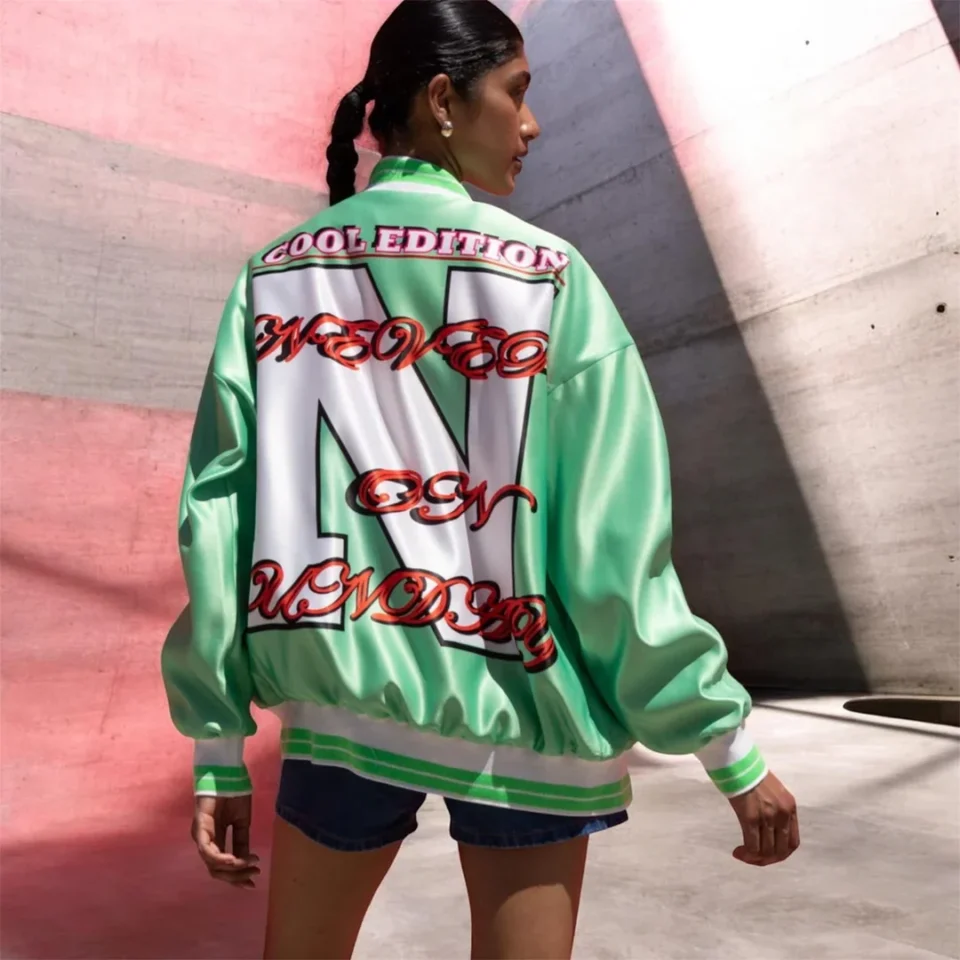 NEVER ON SUNDAY “Cool Edition” Green Varsity Jacket