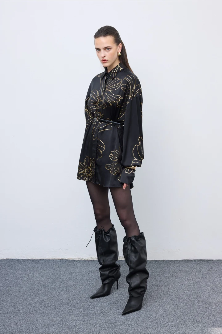 Ciel Gold Lines Shirt Black - Image 4