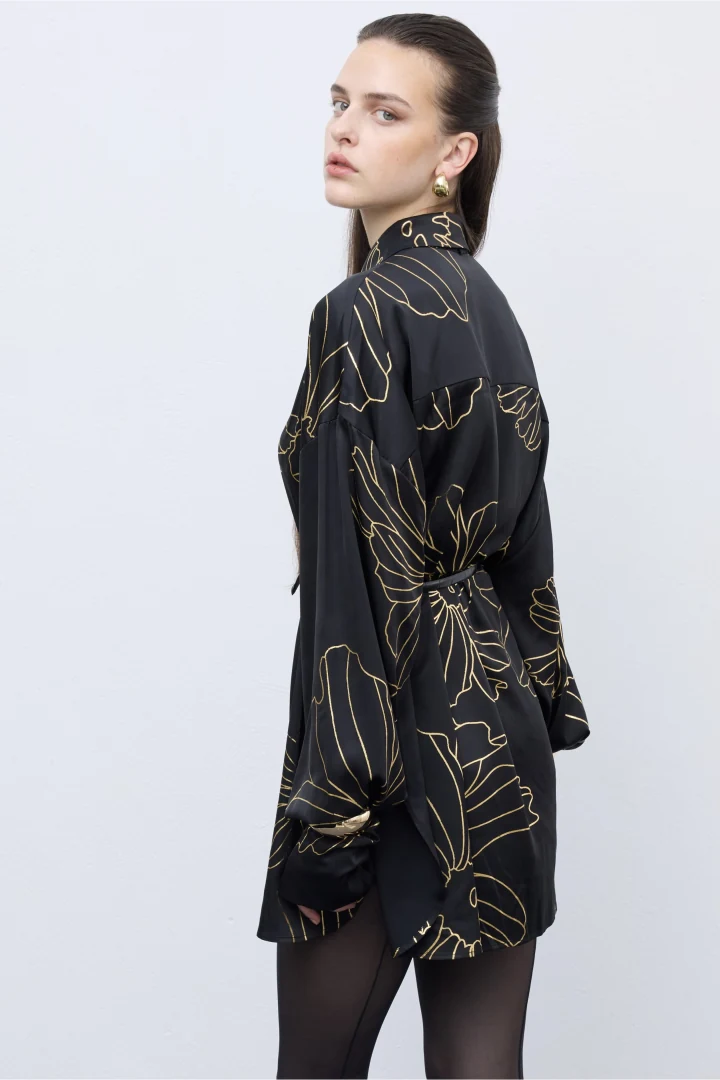 Ciel Gold Lines Shirt Black - Image 5