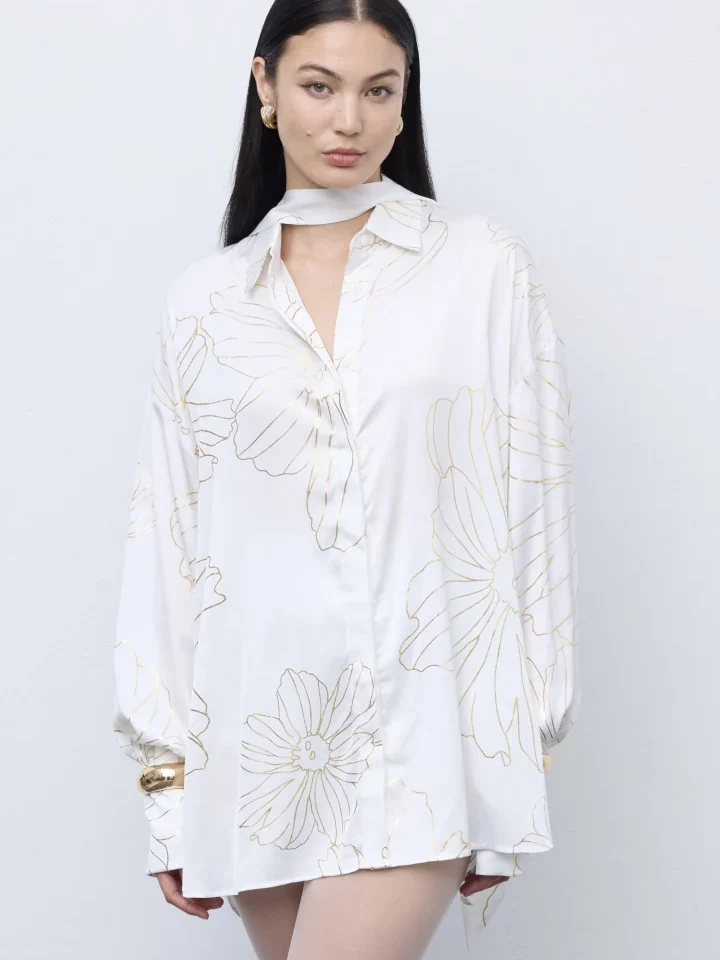 Ciel Gold Lines Shirt White