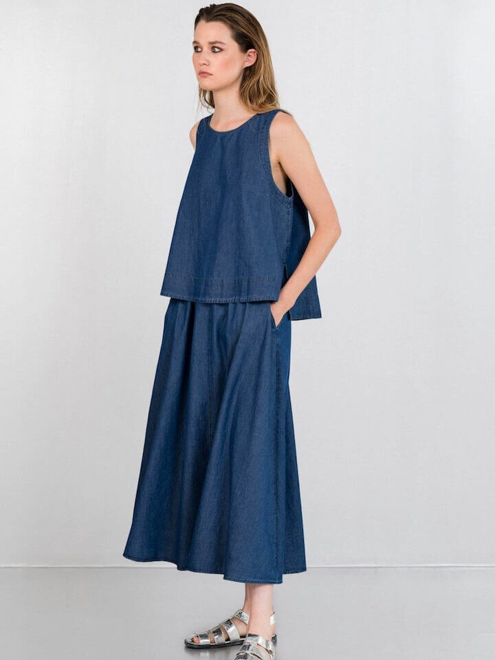 Philosophy-Light-Denim-Skirt-Blue