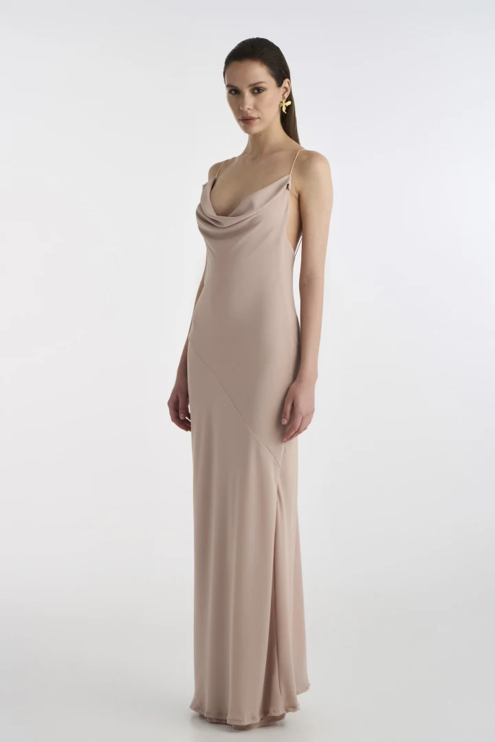 Slip Crepe Dress Crema