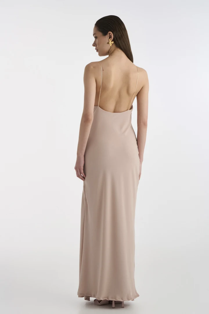 Slip Crepe Dress Crema - Image 3