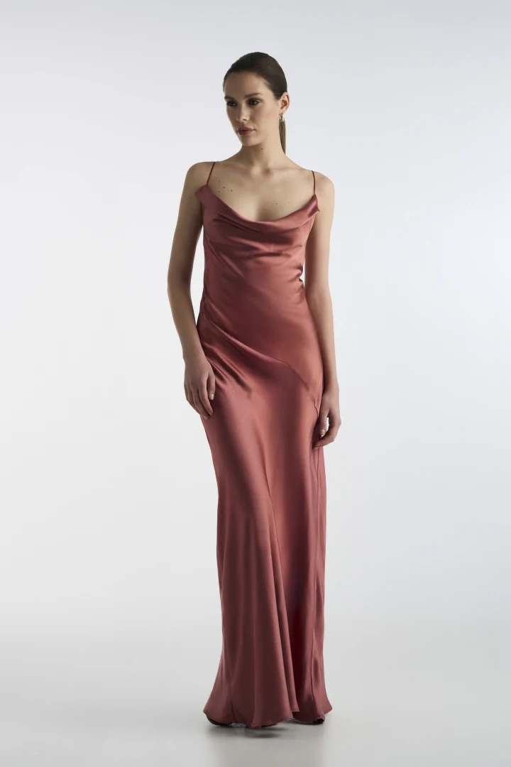 Satin Long Dress Ecai