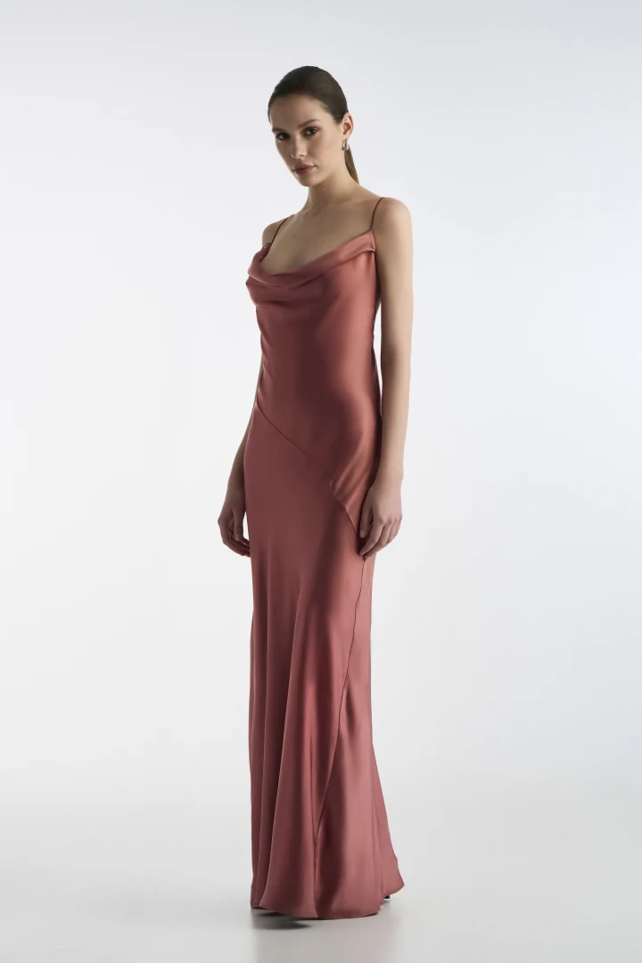 Satin Long Dress Ecai - Image 2