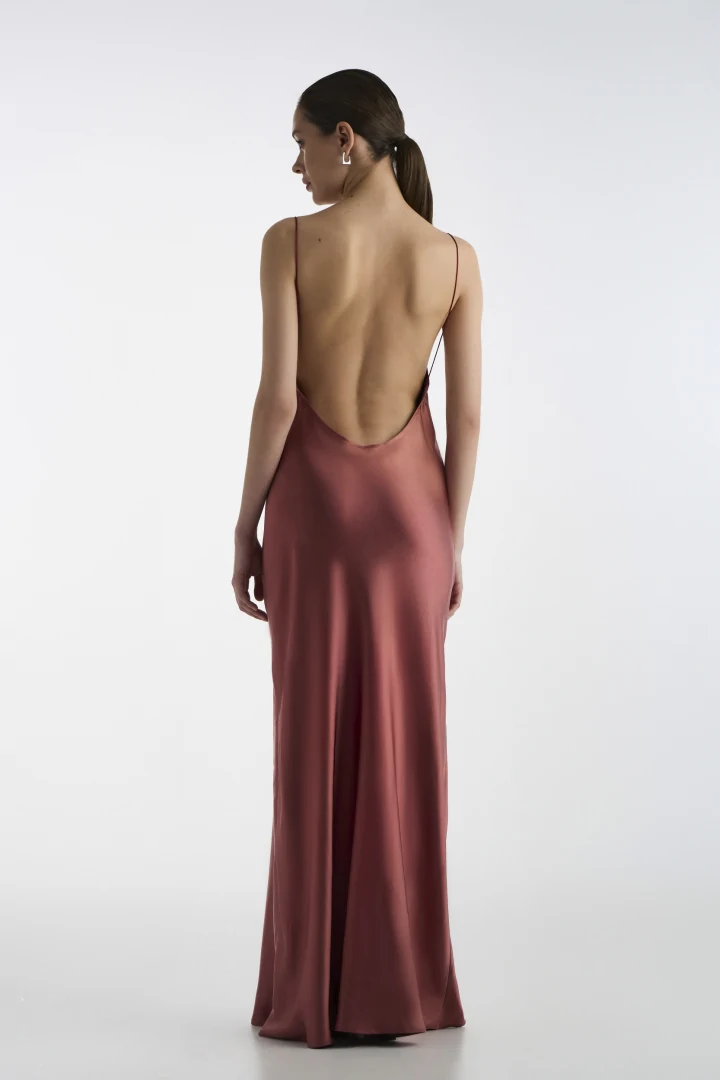 Satin Long Dress Ecai - Image 3