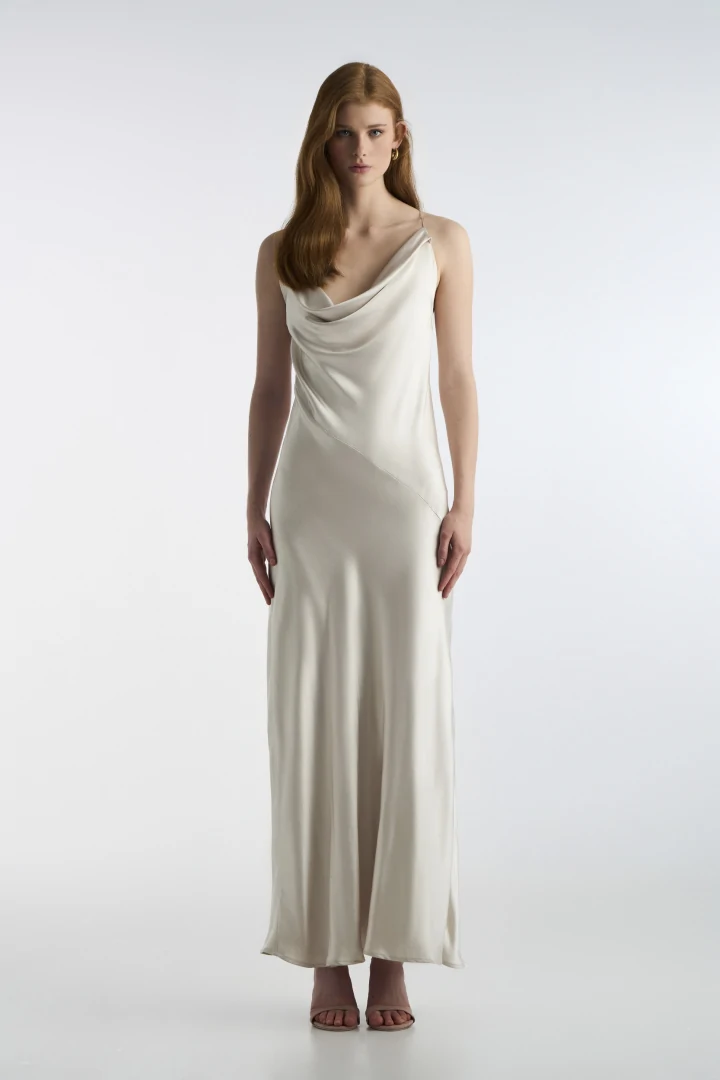 Slip Satin Dress White