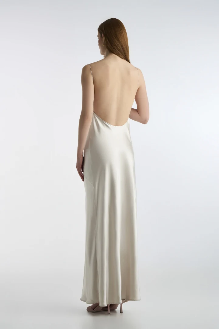 Slip Satin Dress White - Image 2