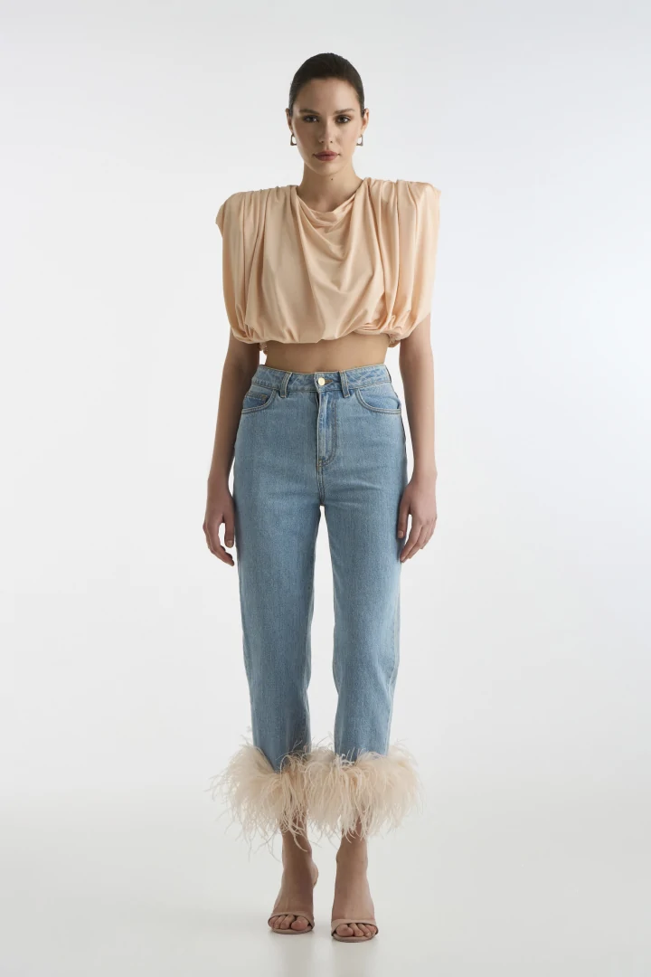 Lora Denim Feather Crema