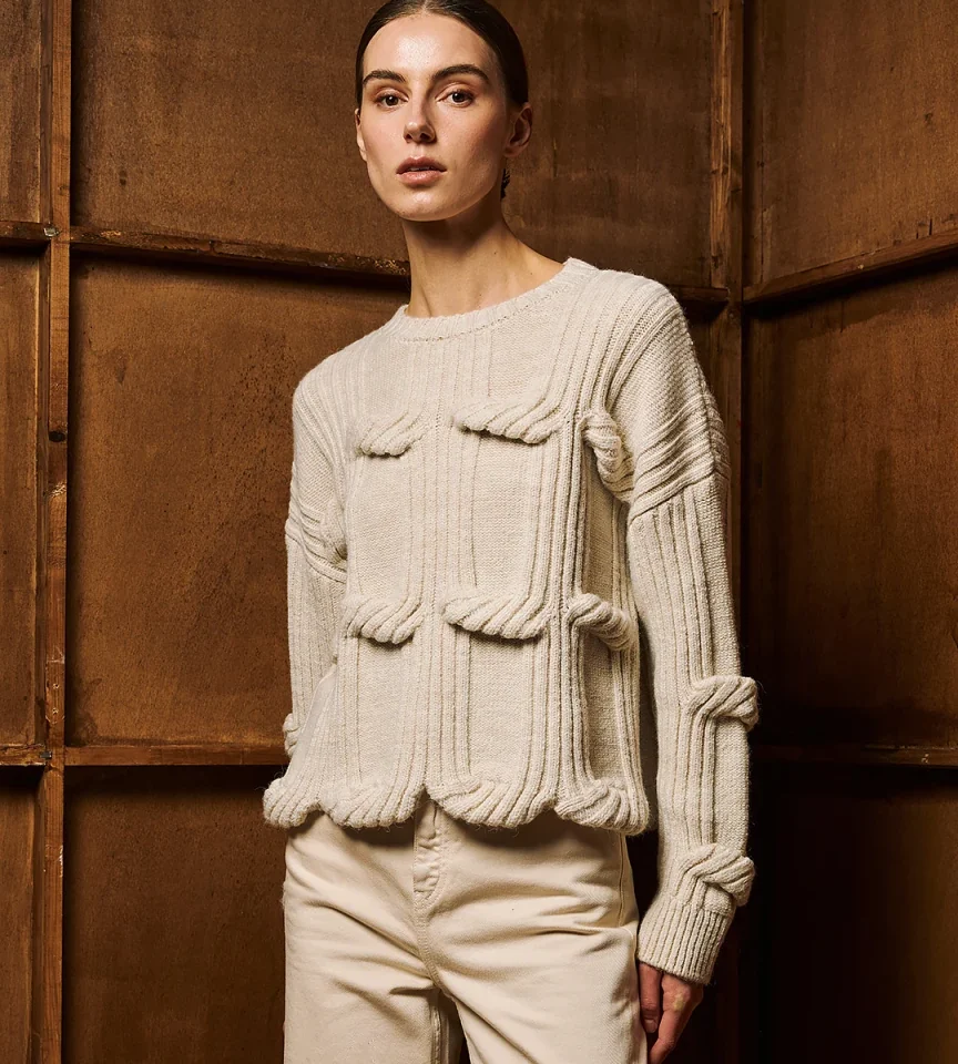 Cable knit sweater Off White