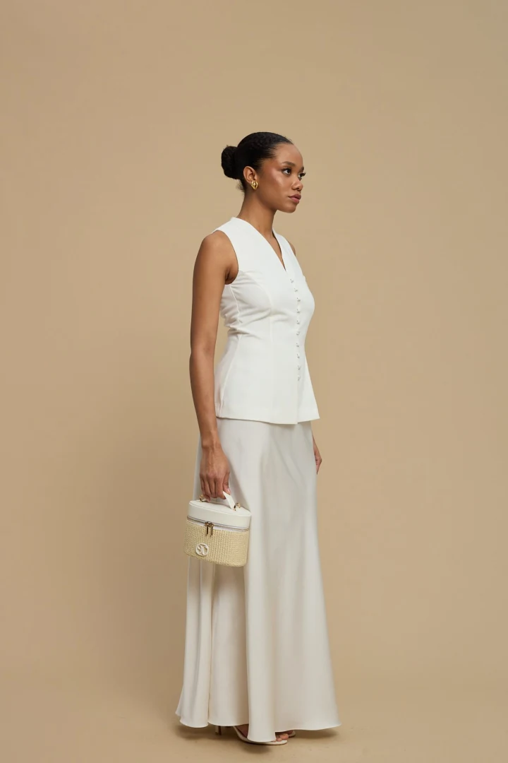 la chaine rose vintage inspired γυναικείο ρούχο με ανοιχτό ντεκολτέ και εφαρμοστή γραμμή