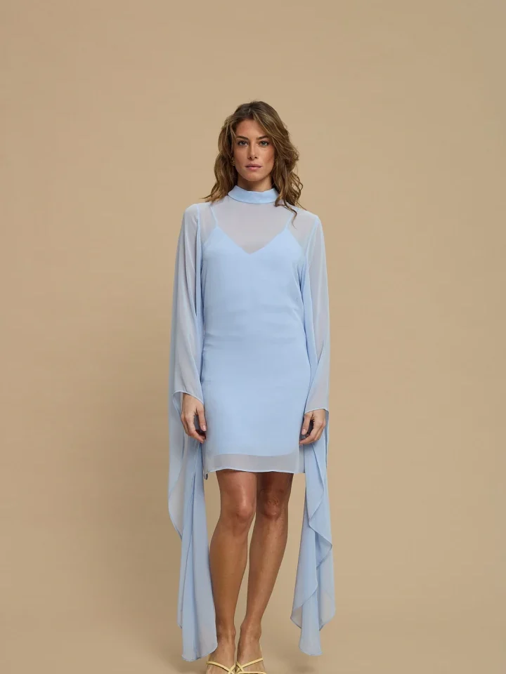 γυναικείο ciel mini φόρεμα la chaine almea dress με κάπα σε στρώσεις