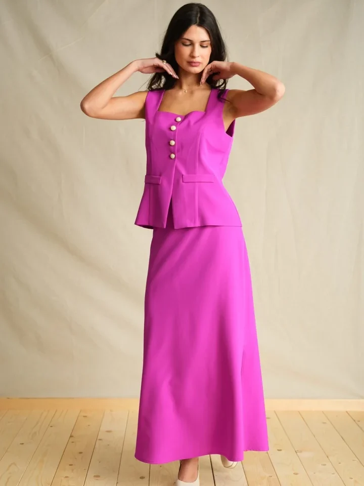 Dark Violet Maxi Skirt