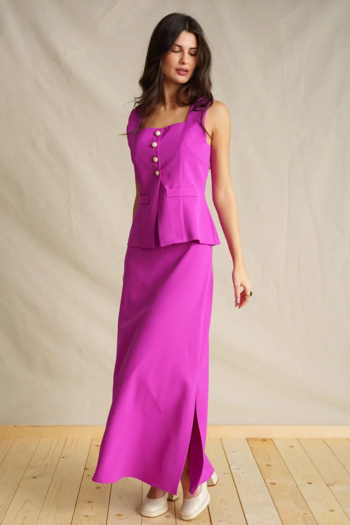 Dark Violet Maxi Skirt - Image 3
