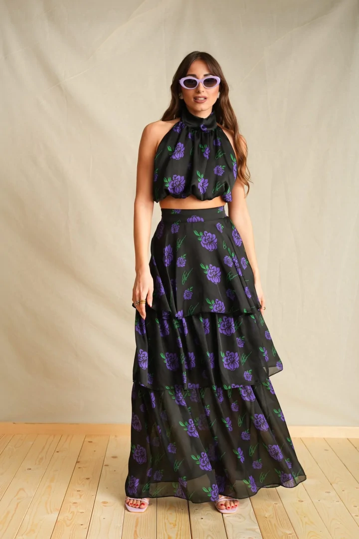 Purple Dalia Maxi Skirt