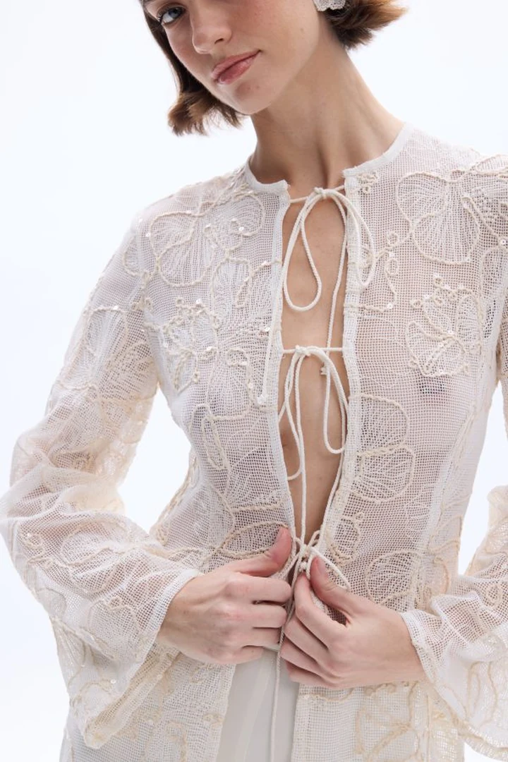 Be A Bee Maggie Kimono Top Ivory - Image 2
