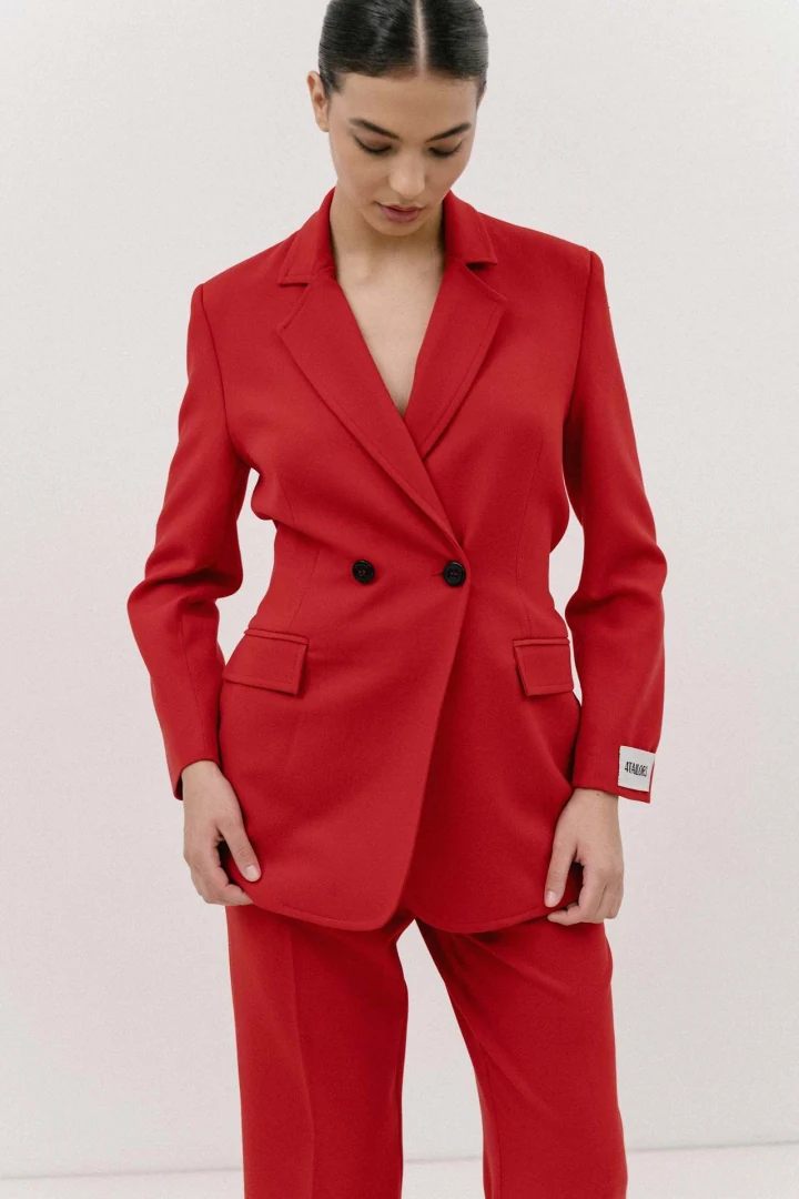 γυναικείο κόκκινο σακάκι 4tailors the spice it up blazer red μπροστινή όψη
